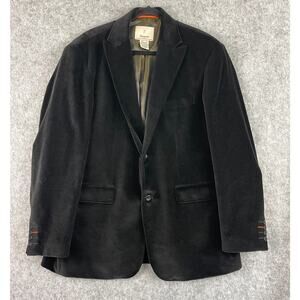 Faconnable Jeans Velvet Blazer Sport Coat Mens XL 48R Black 2 Button Cotton